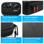 STARTRC Diamond Texture PU Leather Storage Bag for DJI Mic (Black) - Image 5