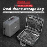 For DJI Air 3 / Air 3S / Avata 2 STARTRC Dual-Drone Shoulder Storage Bag PU Handbag (Grey) - Image 5
