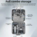 For DJI Air 3 / Air 3S / Avata 2 STARTRC Dual-Drone Shoulder Storage Bag PU Handbag (Grey) - Image 8