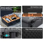 For DJI Air 3S / 3 Sunnylife Safety Carrying Case Large Capacity Waterproof Shock-proof Hard Travel Case (Black) - Image 8