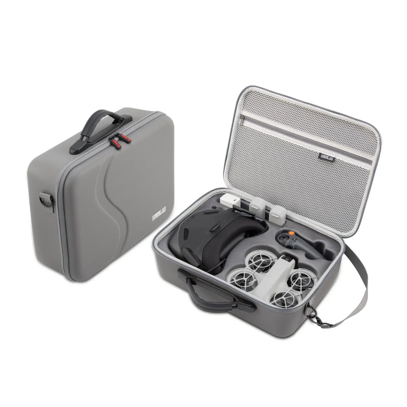 DOP0823H For DJI Neo STARTRC Upgraded Shoulder PU Storage Bag Handbag (Grey) - Image 1