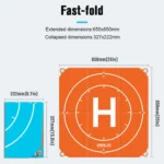 STARTRC 65cm Portable Foldable Square Parking Apron Landing Pad for DJI FPV / mini 2 / Mavic Air 2 / Air 2S - Image 6