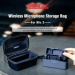 For DJI MIC 2 STARTRC Diamond Texture PU Portable Carry Case with Carabiner & Strap (Black) - Image 2