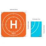 STARTRC 1109143 50cm Portable Drone Universal Foldable Square Parking Apron Landing Pad for DJI FPV / mini 2 / Mavic Air 2 / Air 2S(Orange+Blue) - Image 2