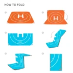 STARTRC 1109143 50cm Portable Drone Universal Foldable Square Parking Apron Landing Pad for DJI FPV / mini 2 / Mavic Air 2 / Air 2S(Orange+Blue) - Image 9