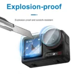 For DJI Osmo Action 5 Pro STARTRC 3 in 1 Lens Protector Front and Rear Screen Tempered Glass Films(2 Sets) - Image 4