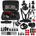 PULUZ 45 in 1 Accessories Ultimate Combo Kits with EVA Case (Chest Strap + Suction Cup Mount + 3-Way Pivot Arms + J-Hook Buckle + Wrist Strap + Helmet Strap + Surface Mounts + Tripod Adapter + Storage Bag + Handlebar Mount + Wrench) for GoPro, Insta360, DJI and Other Action Cameras - Image 2