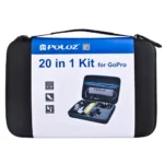 PULUZ 20 in 1 Accessories Combo Kits with EVA Case (Chest Strap + Head Strap + Suction Cup Mount + 3-Way Pivot Arm + J-Hook Buckles + Extendable Monopod + Tripod Adapter + Bobber Hand Grip + Storage Bag + Wrench) for GoPro, Insta360, DJI and Other Action Cameras - Image 11