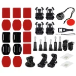 PULUZ 45 in 1 Accessories Ultimate Combo Kits (Chest Strap + Suction Cup Mount + 3-Way Pivot Arms + J-Hook Buckle + Wrist Strap + Helmet Strap + Surface Mounts + Tripod Adapter + Storage Bag + Handlebar Mount + Wrench) for GoPro, Insta360, DJI and Other Action Cameras - Image 10