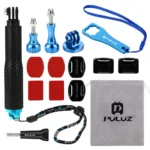 PULUZ 16 in 1 CNC Metal Accessories Combo Kits (Screws + Surface Mounts + Tripod Adapter + Extendable Pole Monopod + Storage Bag + Wrench) for GoPro, Insta360, DJI and Other Action Cameras - Image 2