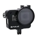 [US Warehouse] PULUZ Housing Shell CNC Aluminum Alloy Protective Cage with 52mm UV Lens for GoPro HERO(2018) /7 Black /6 /5(Black) - Image 3