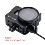 [US Warehouse] PULUZ Housing Shell CNC Aluminum Alloy Protective Cage with 52mm UV Lens for GoPro HERO(2018) /7 Black /6 /5(Black) - Image 8