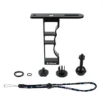 PULUZ CNC Aluminum Single Hand Diving Photography Bracket Handheld Holder, Compatible with DJI Osmo Action, GoPro NEW HERO /HERO7 /6 /5 /5 Session /4 Session /4 /3+ /3 /2 /1, Xiaoyi and Other Action Cameras, DSLR Cameras(Black) - Image 6