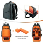 PULUZ Outdoor Portable Waterproof Scratch-proof Dual Shoulders Backpack Handheld PTZ Stabilizer Camera Bag with Rain Cover for Digital Camera, DJI Ronin-SC / Ronin-S(Grey) - Image 5