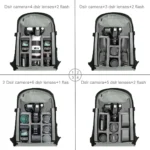 [RUS Warehouse] PULUZ Outdoor Portable Waterproof Scratch-proof Dual Shoulders Backpack Handheld PTZ Stabilizer Camera Bag with Rain Cover for Digital Camera, DJI Ronin-SC / Ronin-S(Black) - Image 2