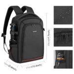 [RUS Warehouse] PULUZ Outdoor Portable Waterproof Scratch-proof Dual Shoulders Backpack Handheld PTZ Stabilizer Camera Bag with Rain Cover for Digital Camera, DJI Ronin-SC / Ronin-S(Black) - Image 3