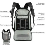 [RUS Warehouse] PULUZ Outdoor Portable Waterproof Scratch-proof Dual Shoulders Backpack Handheld PTZ Stabilizer Camera Bag with Rain Cover for Digital Camera, DJI Ronin-SC / Ronin-S(Black) - Image 4