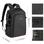 PULUZ Outdoor Portable Waterproof Scratch-proof Dual Shoulders Backpack Handheld PTZ Stabilizer Camera Bag with Rain Cover for Digital Camera, DJI Ronin-SC / Ronin-S (Black) - Image 3