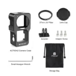 PULUZ CNC Aluminum Alloy Cage for DJI Action 2(Black) - Image 7