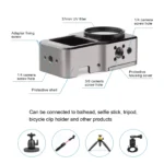 PULUZ CNC Aluminum Alloy Cage for DJI Action 2(Titanium Color) - Image 3