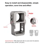 PULUZ CNC Aluminum Alloy Cage for DJI Action 2(Titanium Color) - Image 4