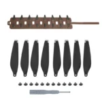 Sunnylife MM3-SN443 For Mini 3 Pro Propeller Blades + Silicone Folding Storage Bag(Silver Tip+Brown Bag)