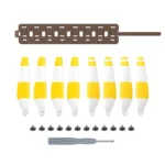 Sunnylife MM3-SN443 For Mini 3 Pro Propeller Blades + Silicone Folding Storage Bag(Yellow Strip+Brown Bag)