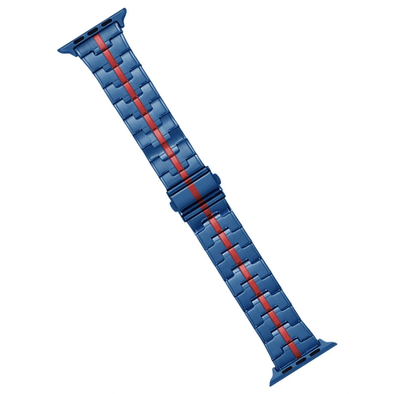 EDA006243209G For Apple Watch SE 2022 40mm Stainless Steel Watch Band(Blue Red) - Image 1