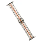 For Apple Watch SE 2022 44mm Stainless Steel Watch Band(Starlight Orange)