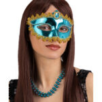 Μάσκα Ματιών Γάλαζια Με Διακοσμητική Πέτρα