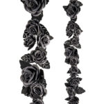 Διακοσμητική Γιρλάντα Μαύρα Τριαντάφυλλα 160cm Deluxe