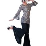 Στολή Φόρεμα Κοντό Disco Ασημί