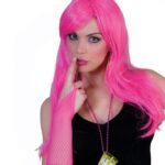 Περούκα Ροζ Μακριά Με Φράντζα