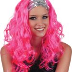 Περούκα Disco Ροζ Με Διακοσμητικές Πούλιες