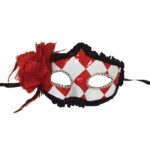 Μάσκα Ματιών Καρό Κόκκινη - Άσπρη